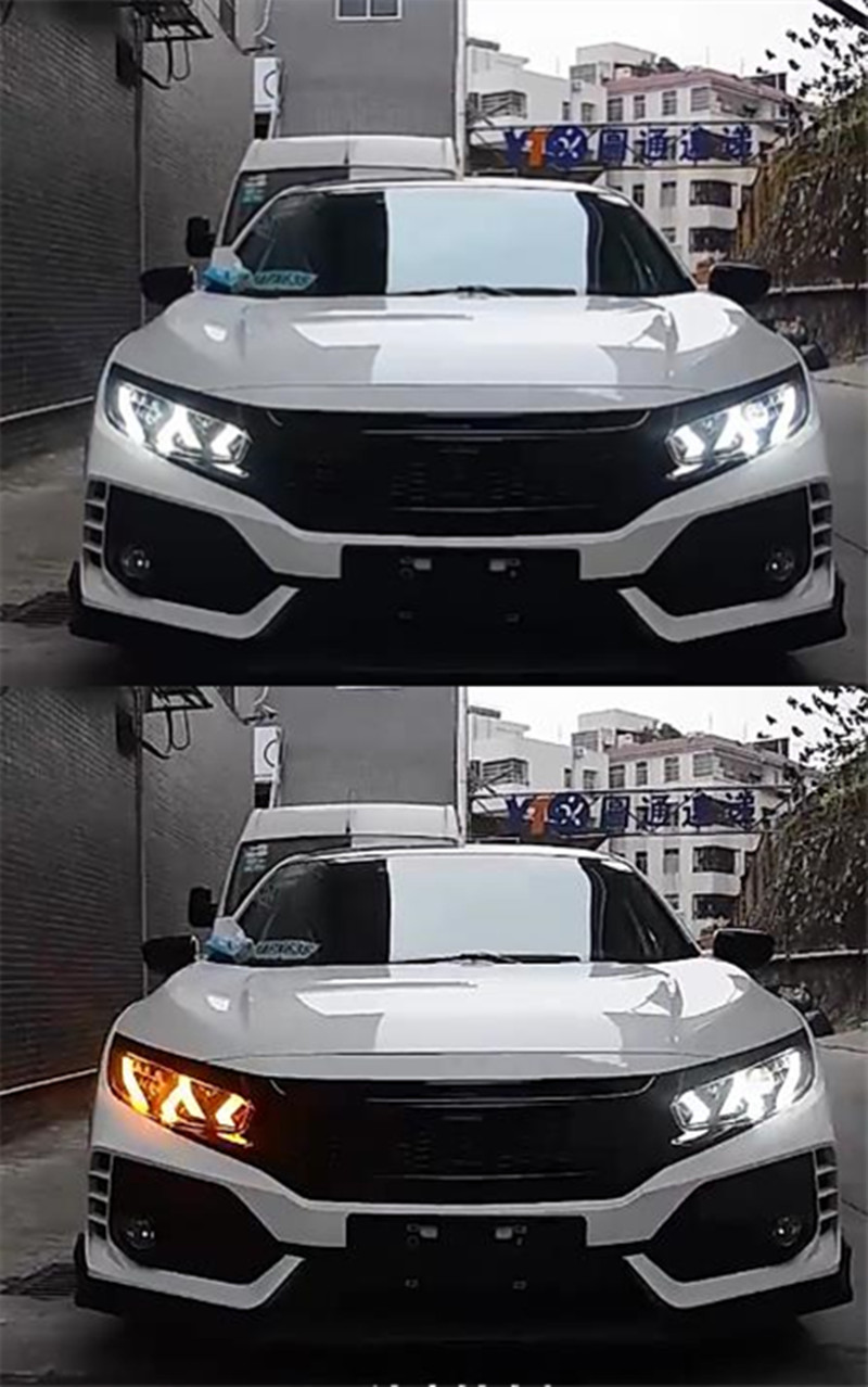 car styling high beam lights For Honda Civic X G10 LED Headlight 16-21 DRL turn signal running head light