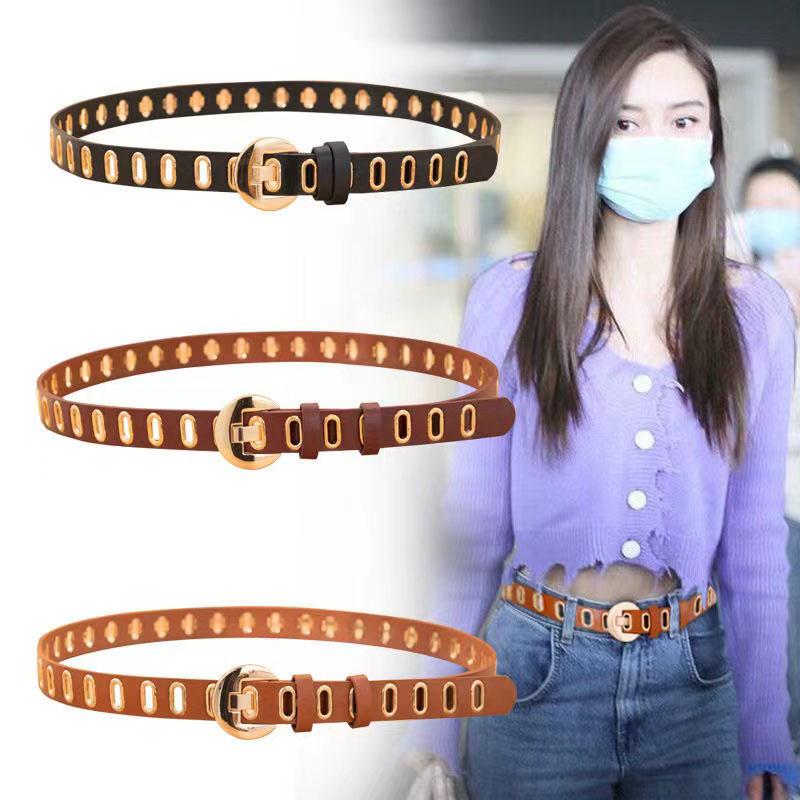 Belts All-Match Hollow Women Fashion Alloy Buckle Belt Porous Rivet Simple Ins Strap Jeans PU Leather Accessories Ladies Waistband, Black
Belts All-Match Hollow Women Fashion Alloy Buckle Belt Porous Rivet Simple Ins Strap Jeans PU Leather Accessories Ladies Waistband, Black