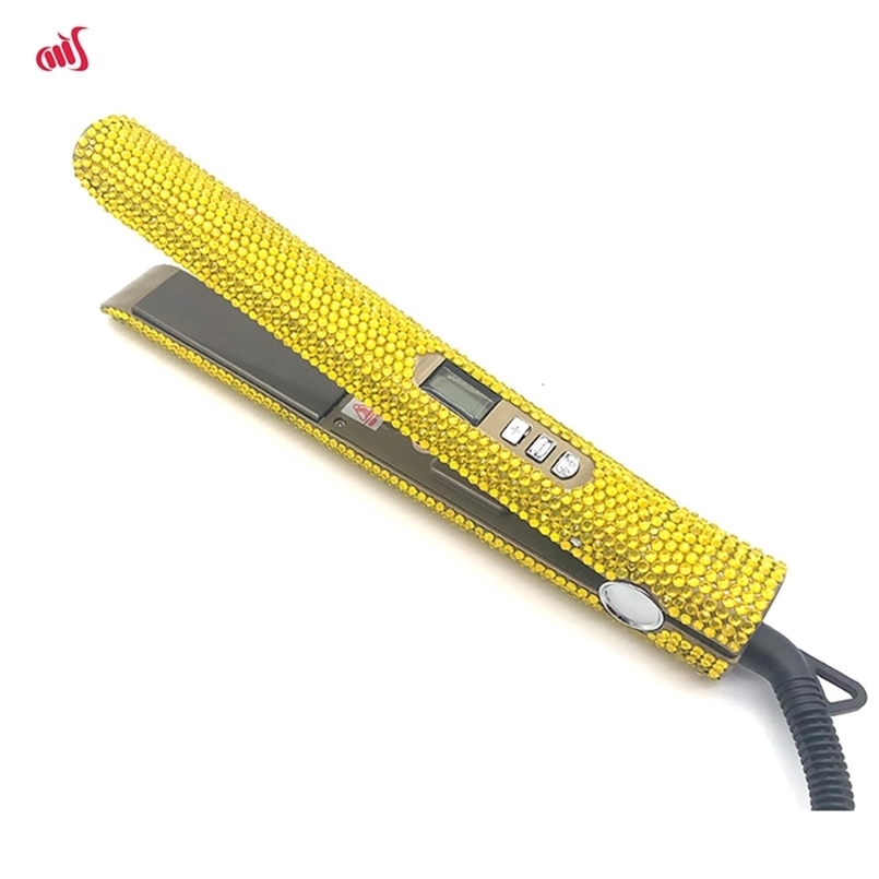 Crystal Flat Iron 480 Degree Plate Diamond Hair Straightener Salon Styling Tools 220623