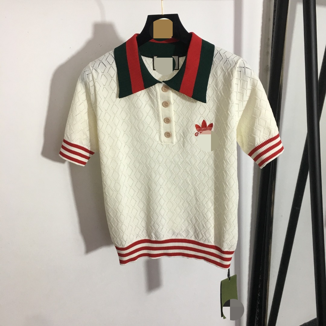 530 2022 Milan Runway Spring Summer Brand Same Style Short Sleeve Red Apricot Pullover Women' Lapel Neck High Quality Womens meiyi, Customize
530 2022 Milan Runway Spring Summer Brand Same Style Short Sleeve Red Apricot Pullover Women' Lapel Neck High Quality Womens meiyi, Customize
