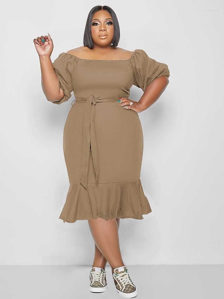 Plus Size Dresses ZZ Women 2022 Wholesale Off The Shoulder Puff Short Sleeve Ruffles Mermaid Bodycon Dress DropPlus Holl22, Black
Plus Size Dresses ZZ Women 2022 Wholesale Off The Shoulder Puff Short Sleeve Ruffles Mermaid Bodycon Dress DropPlus Holl22, Black