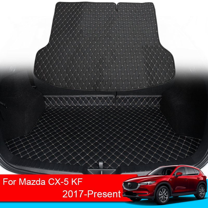 1PC PU Leather Car Rear Trunk Mat For Mazda CX-5 KF 2017-Present Waterproof Cargo Liner Tray Floor Pad Auto Accessories
