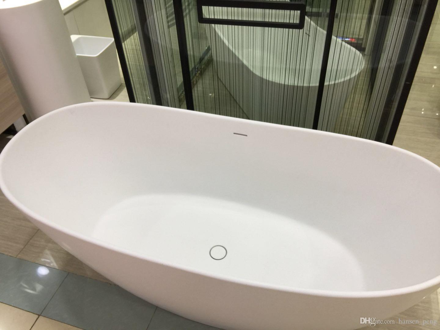 64.1" Spacious Corian Acrylic Soaker Tub for Relaxation | Modern Design & Durable Material 6505
