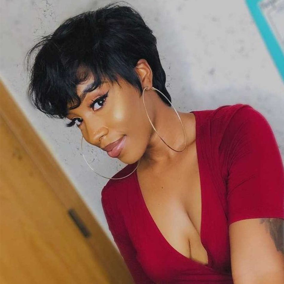 Top Quality Rihanna Hairstyle Human Hair Wig Straight Short Pixie Cut Wigs For Black Women Bob machine made, Natural color
Top Quality Rihanna Hairstyle Human Hair Wig Straight Short Pixie Cut Wigs For Black Women Bob machine made, Natural color
