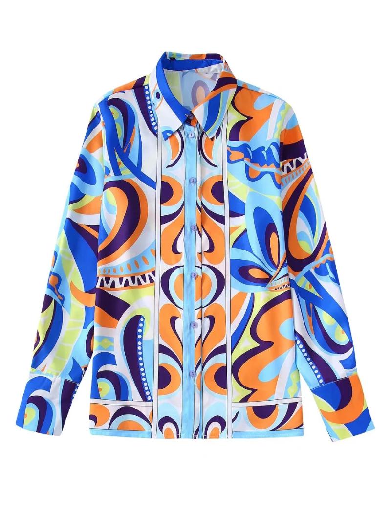 Women's Blouses & Shirts Fashion Women Blue Printed Side Vents Shirt 2022 Summer For Holiday Button Up Long Sleeve Blouse Chic Streetwear To
Women's Blouses & Shirts Fashion Women Blue Printed Side Vents Shirt 2022 Summer For Holiday Button Up Long Sleeve Blouse Chic Streetwear To