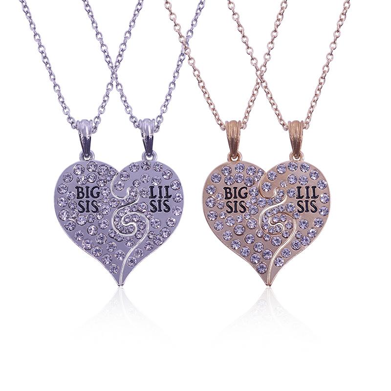 Chains 2 Pcs/Set Crystal Letter "Big Little Sister" Necklace For Sisters Friends Forever Gold Charm Choker Jewelry 2022 Gifts
Chains 2 Pcs/Set Crystal Letter "Big Little Sister" Necklace For Sisters Friends Forever Gold Charm Choker Jewelry 2022 Gifts