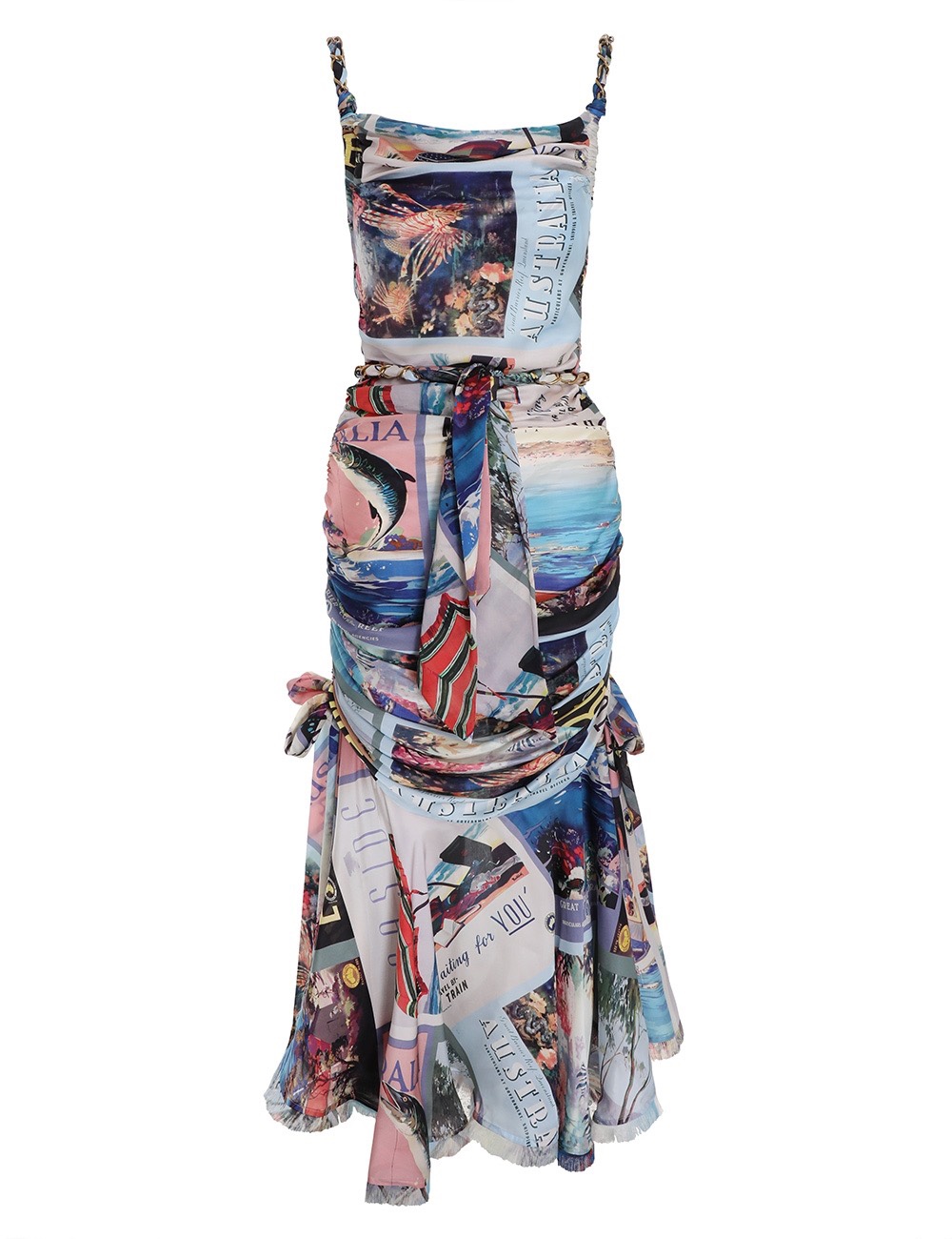 Summer silk dress floral Mosaic pastoral style forest to reduce the age of leisure sling, Multi
Summer silk dress floral Mosaic pastoral style forest to reduce the age of leisure sling, Multi