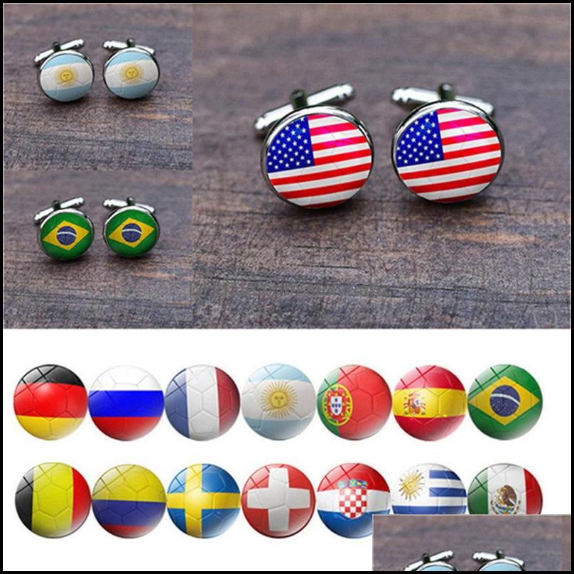Cuff Links Cufflinks Tie Clasps Tacks Jewelry Flag World Cup Cufflink Different Country For Women Men Fashion Wholesale 0758Wh Drop Deliv
Cuff Links Cufflinks Tie Clasps Tacks Jewelry Flag World Cup Cufflink Different Country For Women Men Fashion Wholesale 0758Wh Drop Deliv
