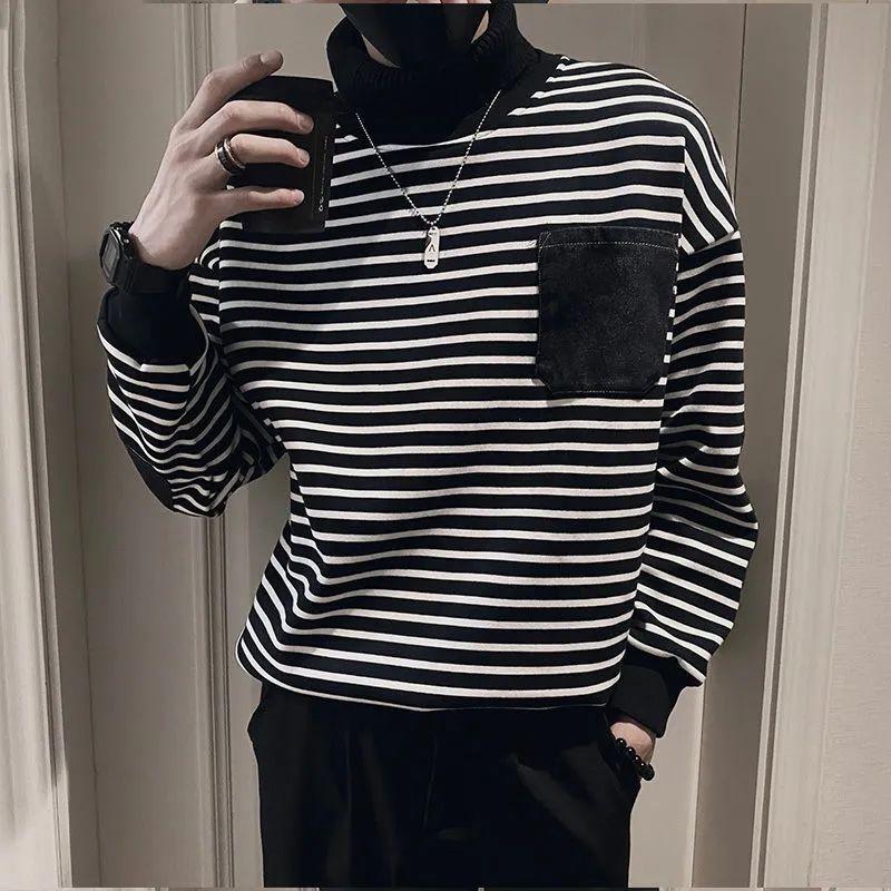 Men's T-Shirts Long Sleeve Fake Two-piece T Shirt Striped Big Shirts Men Clothing Fashion 2022 Oversized Tees Clothes Tshirt Y927, Black
Men's T-Shirts Long Sleeve Fake Two-piece T Shirt Striped Big Shirts Men Clothing Fashion 2022 Oversized Tees Clothes Tshirt Y927, Black