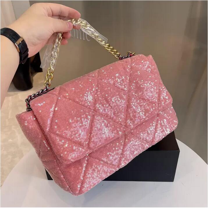 Fashion Women's Holiday 19 Sequin Bag Classic Flap Quilted F/W Large Capacity Interwoven Chain Shiny Crossbody Street Party Luxury Designer Bag, 30cm black
Fashion Women's Holiday 19 Sequin Bag Classic Flap Quilted F/W Large Capacity Interwoven Chain Shiny Crossbody Street Party Luxury Designer Bag, 30cm black