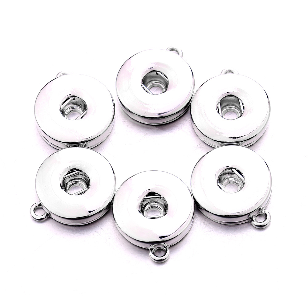 Fashion Metal 18MM Ginger Snap Button Base Pendant charms for DIY Snaps Buttons Necklace earrings Bracelet Jewelry accessorie