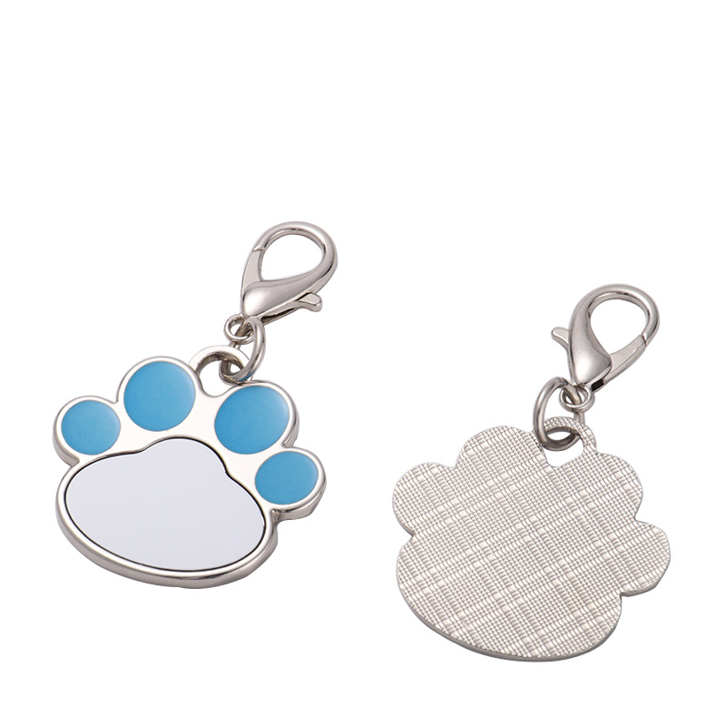 Sublimation Blanks Paw Pet ID Tags Stainless Steel Zinc Alloy Personalized Heat Transfer Dog Tag Blank Pendant
