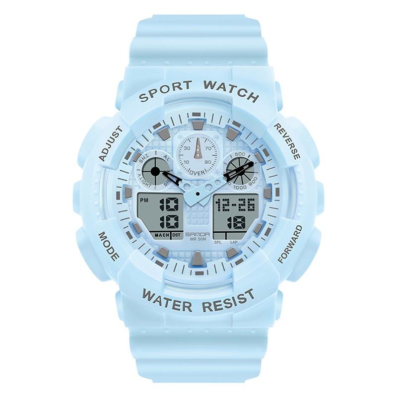 Wristwatches 2022 Sanda Top Brand Mens Women Watch Luxury Dual Dial Electronic Wristwatch Shockproof Waterproof Clock Led Light Watches, White
Wristwatches 2022 Sanda Top Brand Mens Women Watch Luxury Dual Dial Electronic Wristwatch Shockproof Waterproof Clock Led Light Watches, White
