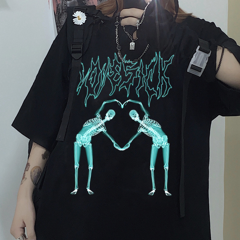 Gothic dark women tshirts oversize tee punk black graphic clothes kpop harajuku streetwear femme t shirt hip hop Short sleeve 220615, Hei1
Gothic dark women tshirts oversize tee punk black graphic clothes kpop harajuku streetwear femme t shirt hip hop Short sleeve 220615, Hei1