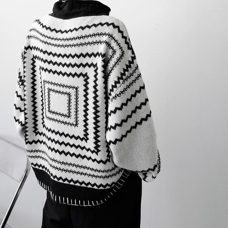 Men's Sweaters Streetwear Retro Geome Knitted Pullover Sweater Tops Hip Hop Pull Over Casual Geometric Harajuku Sweatshirts Begu22, Black 
Men's Sweaters Streetwear Retro Geome Knitted Pullover Sweater Tops Hip Hop Pull Over Casual Geometric Harajuku Sweatshirts Begu22, Black