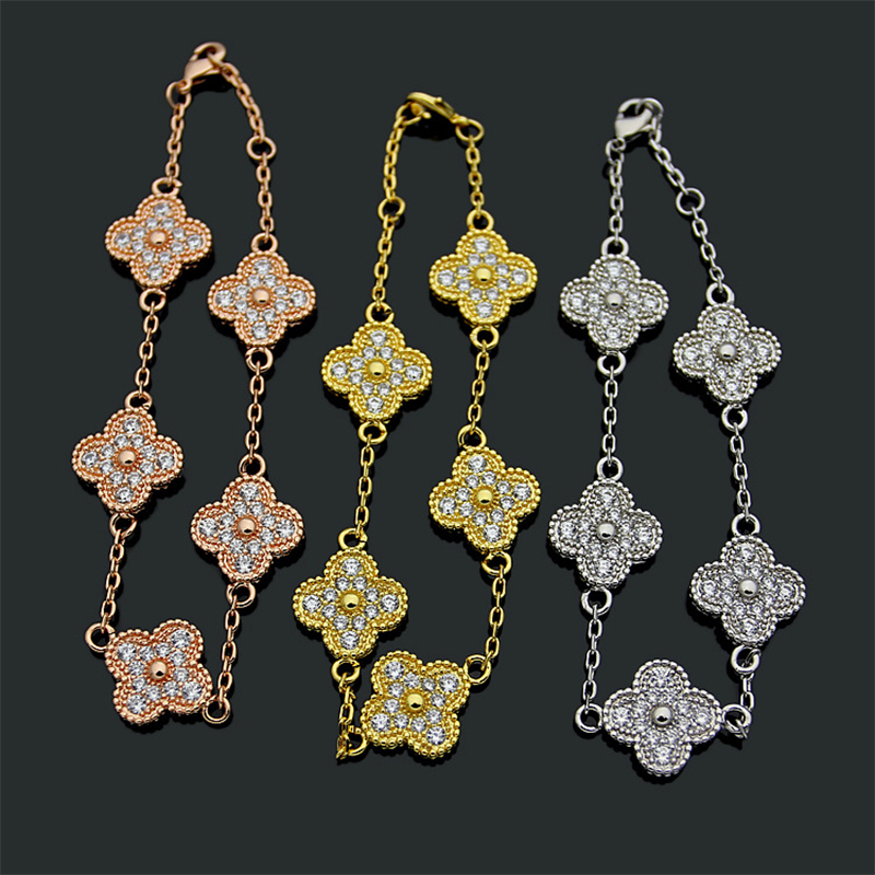 High-end luxury full diamond Chain crystal bracelet Korean fashion designer four-leaf clover bracelet for women stainless steel jewelry
High-end luxury full diamond Chain crystal bracelet Korean fashion designer four-leaf clover bracelet for women stainless steel jewelry
