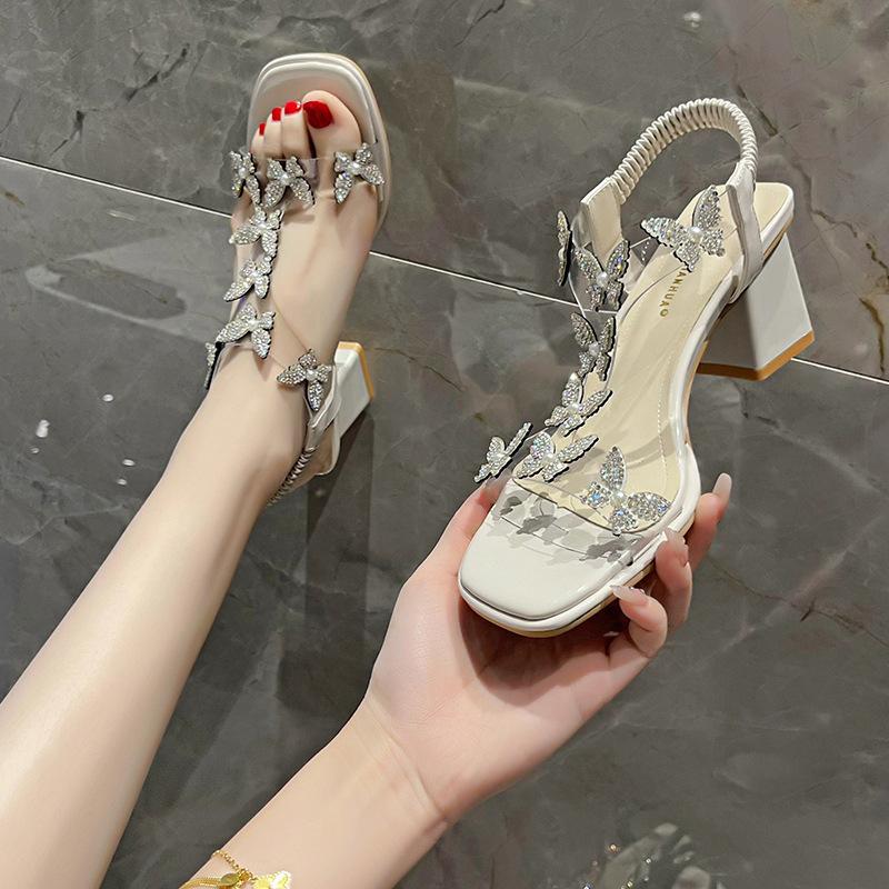 Sandals Crystal Butterfly Women High Heels Transparent Gladiator Sandalias Mujer Ankle Elastic Band Pearl Summer Pumps, Beige
Sandals Crystal Butterfly Women High Heels Transparent Gladiator Sandalias Mujer Ankle Elastic Band Pearl Summer Pumps, Beige