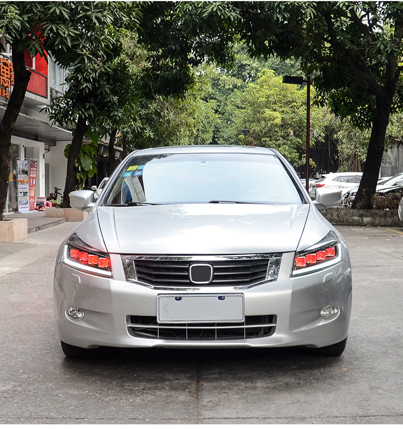 For Honda Accord LED Headlight 2008-2013 Car LED Turn Signal Headlamp Demon Eye Dual Beam Lens Headlights