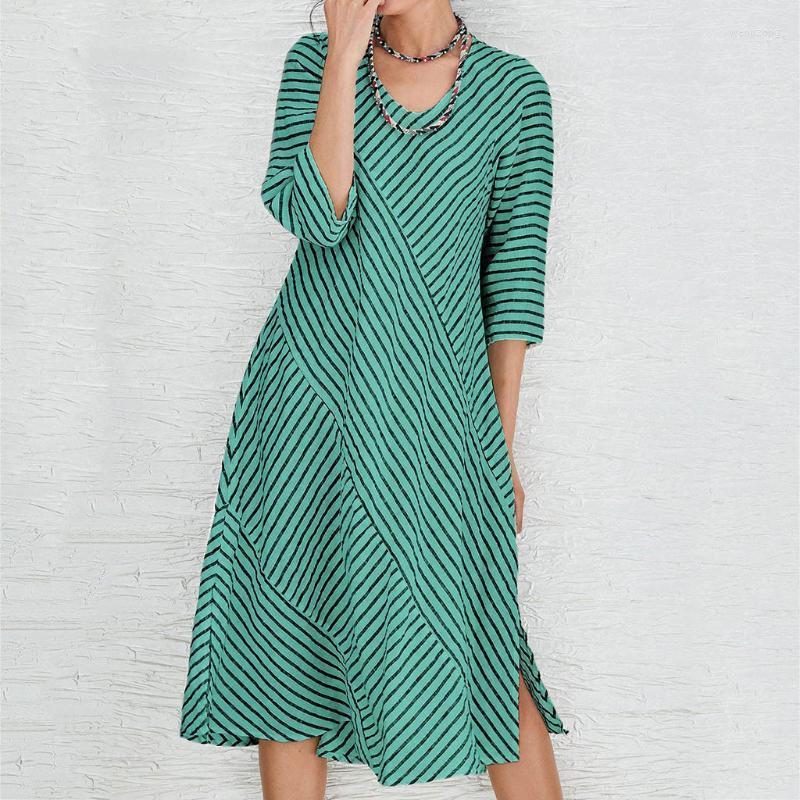 Casual Dresses Tide Spring Summer Round Neck Half Sleeve Irregular Strieped Printing Poket Big Size Dress Women Female Natural, Blue
Casual Dresses Tide Spring Summer Round Neck Half Sleeve Irregular Strieped Printing Poket Big Size Dress Women Female Natural, Blue