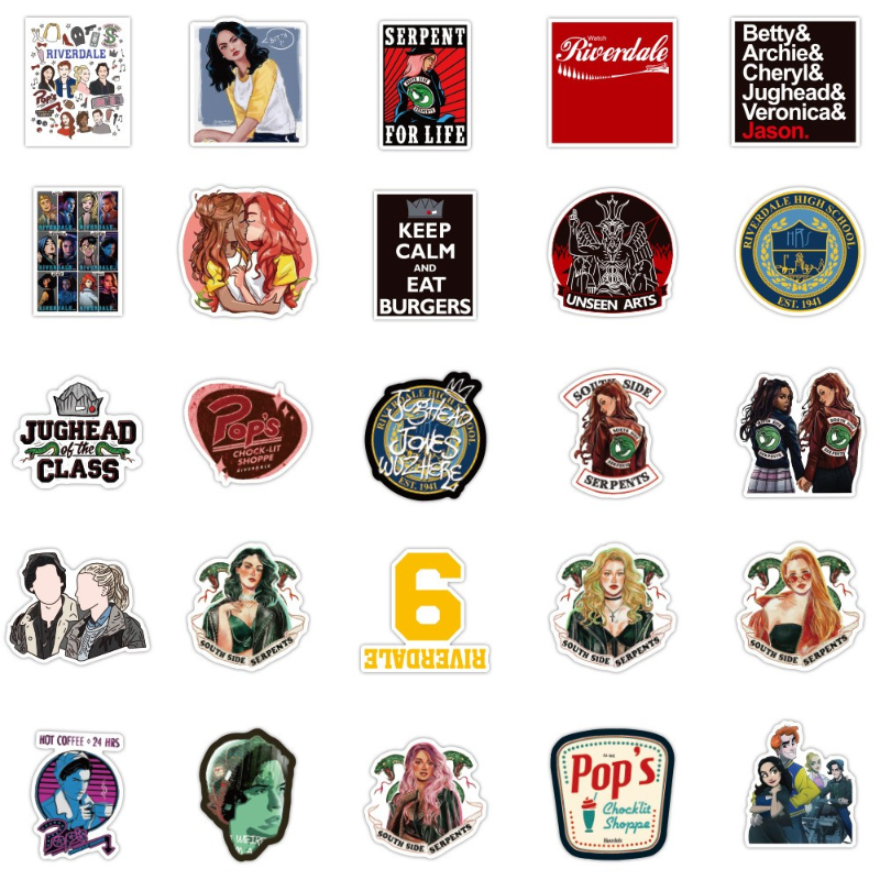 50Pcs Classic TV Show Riverdale stickers Graffiti Kids Toy Skateboard car Motorcycle Bicycle Sticker Decals Wholesale