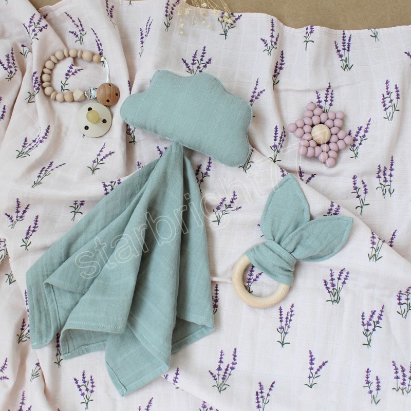 Newborn Soothe Appease Towels Baby Saliva Towel Organic Cotton Moon Star Toy Baby Comfort Lovely Muslin Security Bib 40x40cm