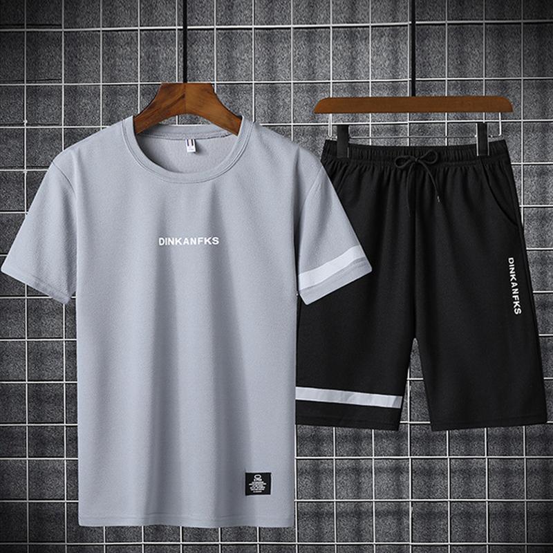 Men's Tracksuits 2022 Fashion Mens Sports Set T-shirt Shorts Men Summer 2pc Tracksuit Sets Beach Casual Tee Shirts Sportswear, Black 
Men's Tracksuits 2022 Fashion Mens Sports Set T-shirt Shorts Men Summer 2pc Tracksuit Sets Beach Casual Tee Shirts Sportswear, Black