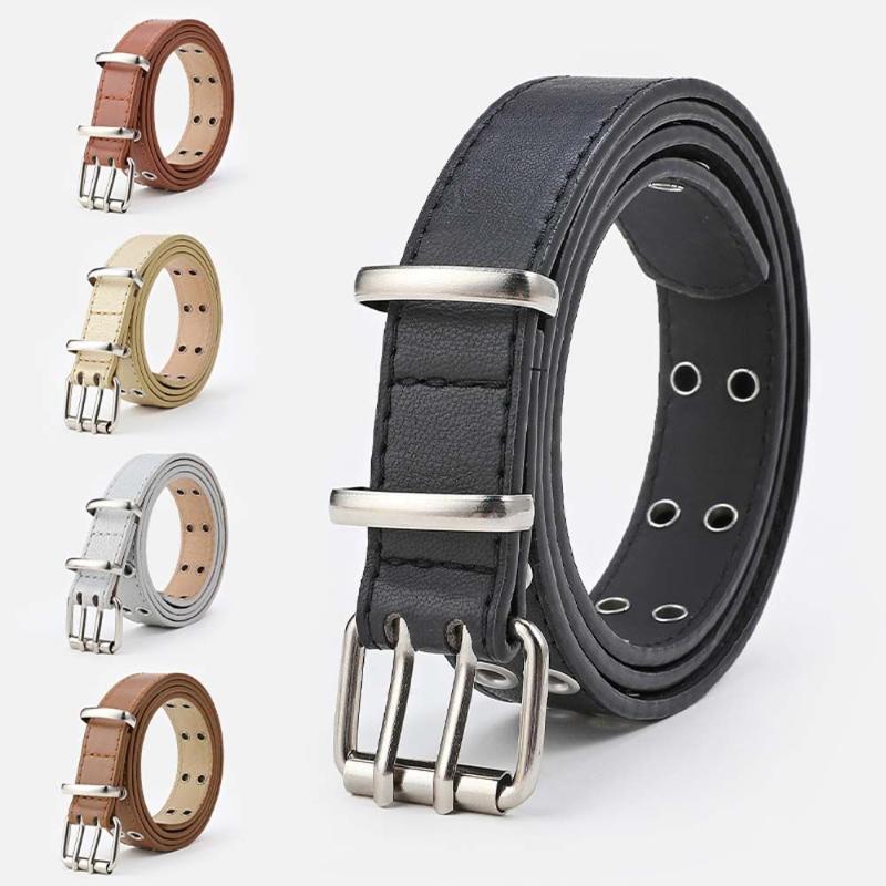 Belts Punk Style Double Row Hole PU Leather Women Belt Vintage Pin Buckle Jeans Waist Ladies StrapBelts, Black
Belts Punk Style Double Row Hole PU Leather Women Belt Vintage Pin Buckle Jeans Waist Ladies StrapBelts, Black