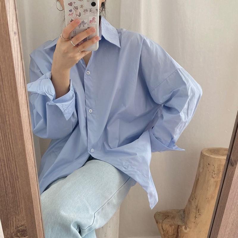 Women's Blouses & Shirts 2022 Arrival Spring Korean Style Women Long Sleeve Turn-down Collar Blouse All-matched Single Breasted Casual V215, Blue 
Women's Blouses & Shirts 2022 Arrival Spring Korean Style Women Long Sleeve Turn-down Collar Blouse All-matched Single Breasted Casual V215, Blue