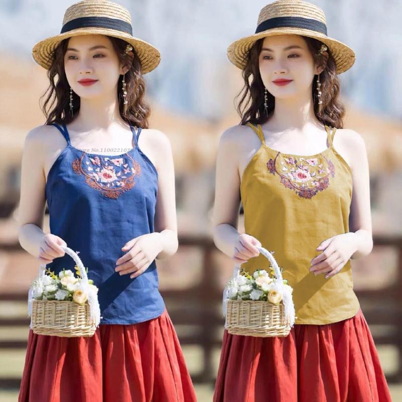 Ethnic Clothing Chinese Camisoles Tang Suit Tank Tops Women Flower Embroidery Crop Top Sexy Sleeveless Casual Vest Shirts Hanfu TopsEthnic
Ethnic Clothing Chinese Camisoles Tang Suit Tank Tops Women Flower Embroidery Crop Top Sexy Sleeveless Casual Vest Shirts Hanfu TopsEthnic