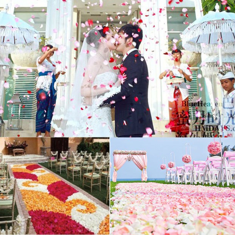 2000Pcs/20Bag Flower Hand Made 2022 New Rose Petals for Wedding Artificial Silk Flower Marriage Decoration Valentine