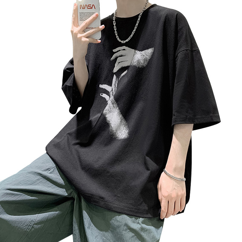 Fall Long Sleeve T-Shirt Fashion Loose Ulzzang Print Tops Hip Hop Oversized T Shirts Men Clothing Korean Style Clothes 220315