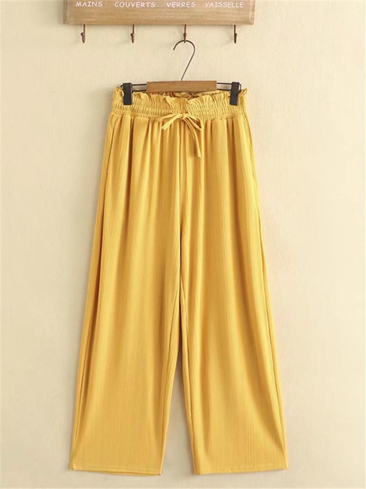 Women's Plus Size Pants Clothes Summer Elastic Waist High With Bow Belt Chiffon Loose Wide Pleated Drape Straight PantsWomen's, Black
Women's Plus Size Pants Clothes Summer Elastic Waist High With Bow Belt Chiffon Loose Wide Pleated Drape Straight PantsWomen's, Black
