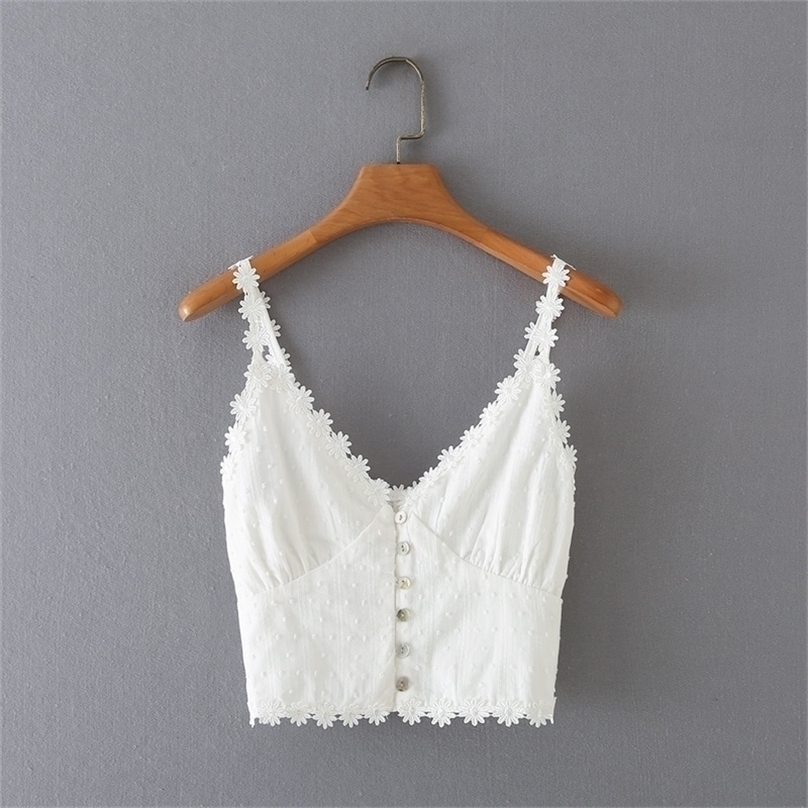 TRAF Women Fashion Summer Cotton Lace Buttons Sleeveless Solid Color Sling Top Streetwear 220318, As picture
TRAF Women Fashion Summer Cotton Lace Buttons Sleeveless Solid Color Sling Top Streetwear 220318, As picture