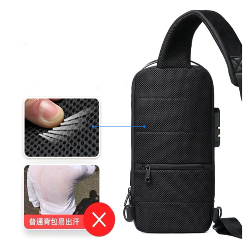 Mens Waterproof USB Oxford Crossbody Bag Antitheft Shoulder Sling Multifunction Short Travel Messenger Chest Pack For Male 220707