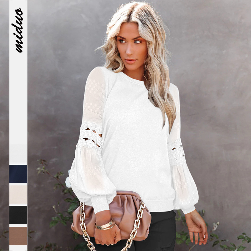 2022 autumn new women's Tops long-sleeved round neck pullover top lantern sleeve T-shirt, Apricot
2022 autumn new women's Tops long-sleeved round neck pullover top lantern sleeve T-shirt, Apricot