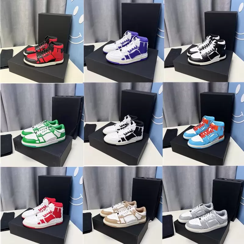 SKEL-TOP HI Sneakers Designer Men Women BANDANA Spring Casual Shoes Leather Bones Applique Upper EVA Footbed Low-Top High-Top Sport Shoe TOP Quality With Box, Ocean blue
SKEL-TOP HI Sneakers Designer Men Women BANDANA Spring Casual Shoes Leather Bones Applique Upper EVA Footbed Low-Top High-Top Sport Shoe TOP Quality With Box, Ocean blue