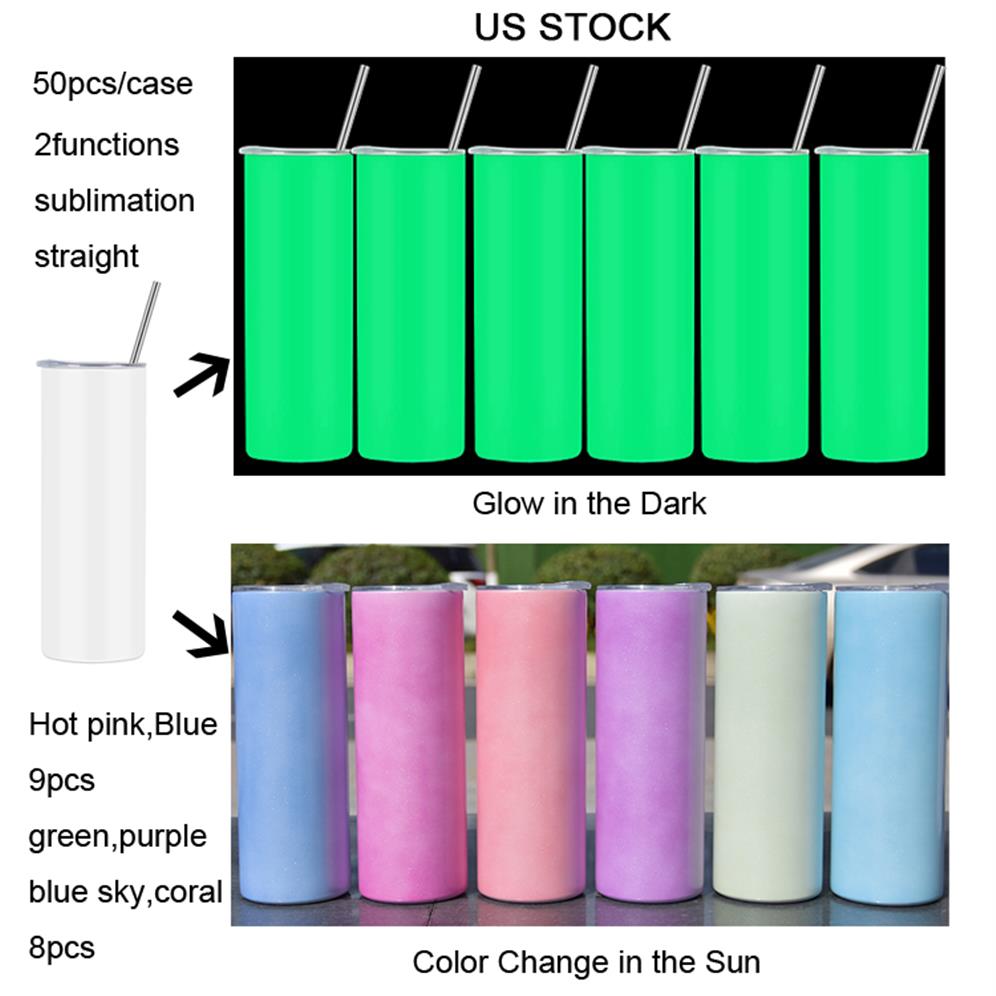Local warehouse 20 oz Two Functions Glow in the dark UV Color Changing Tumblers Sublimation Tumbler Sun Light Sensing Straight Ski293c, Glow in dark 50pcs/carton
Local warehouse 20 oz Two Functions Glow in the dark UV Color Changing Tumblers Sublimation Tumbler Sun Light Sensing Straight Ski293c, Glow in dark 50pcs/carton