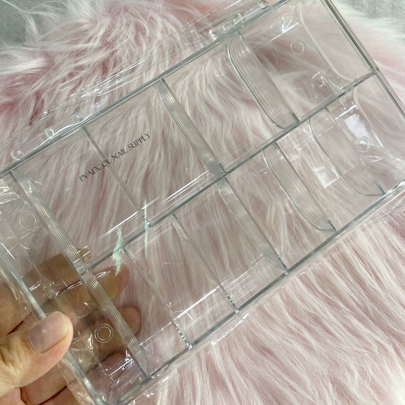 Large Empty Nail Tip Box Container False Nail Tips Storage Compartment Clear UV Gel Acrylic Tools 220725