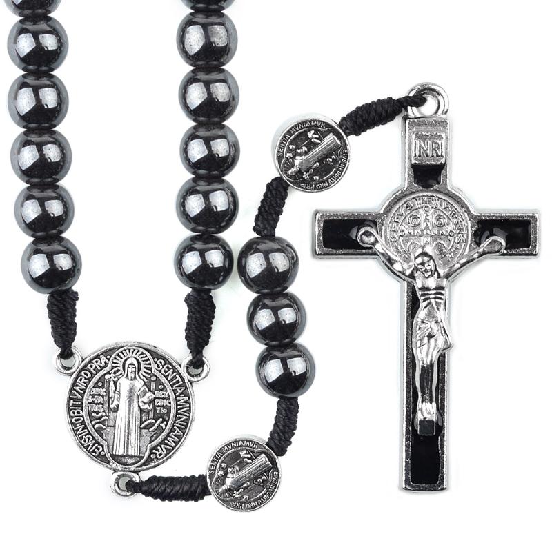 Chains St Benedict Cording Rosary 8mm Hematite Beads Religious Cross Necklace Catholic Black Woven RosariesChains
Chains St Benedict Cording Rosary 8mm Hematite Beads Religious Cross Necklace Catholic Black Woven RosariesChains