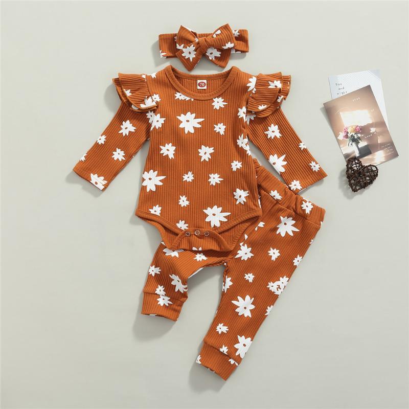 Clothing Sets 3Pcs Toddler Girl Outfit Clothes Floral Ruffled Long Sleeve Romper Pants Headband For Baby Girls 0-18 MonthsClothing
Clothing Sets 3Pcs Toddler Girl Outfit Clothes Floral Ruffled Long Sleeve Romper Pants Headband For Baby Girls 0-18 MonthsClothing
