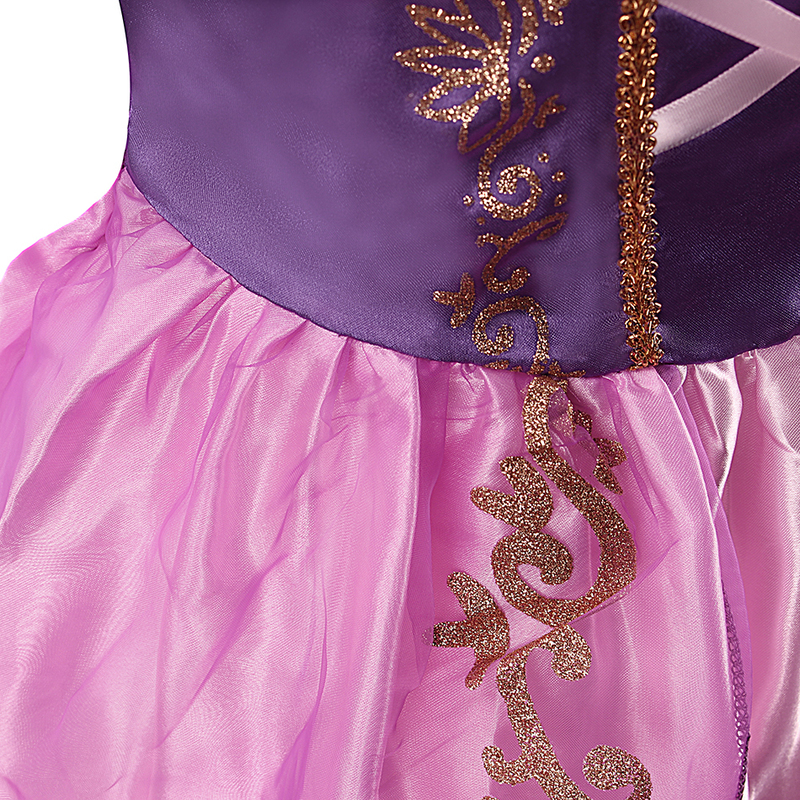 Little Girls Rapunzel Dress Kids Summer Princess Costume Tangled Dress Up Children Halloween Christmas Party Clothes 2-10 Years 220324
