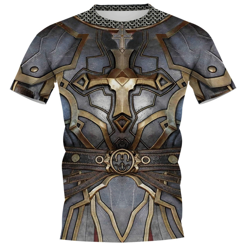 CLOOCL Men T-shirt Viking Tattoo Armor 3D Pattern Printed Women Shirt Unisex Short Sleeve Harajuku Casual Streetwear Tops 220504