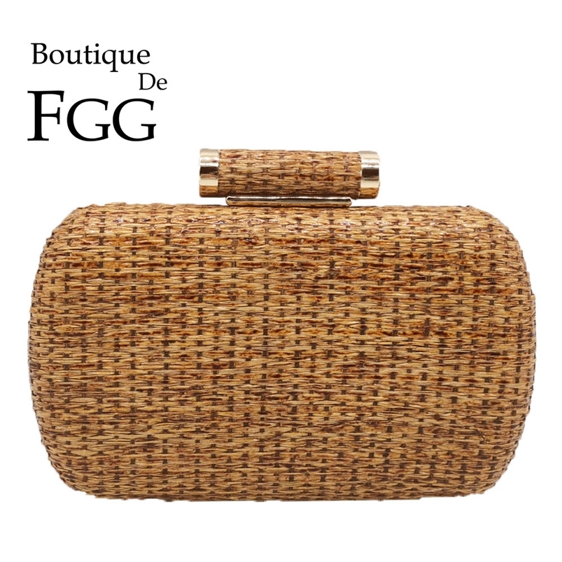 Boutique De FGG Straw Women Metal Clutches Chain Shoulder and Crossbody Bags Ladies Party Cockatail Evening Clutch Purse 220316, Coffee
Boutique De FGG Straw Women Metal Clutches Chain Shoulder and Crossbody Bags Ladies Party Cockatail Evening Clutch Purse 220316, Coffee
