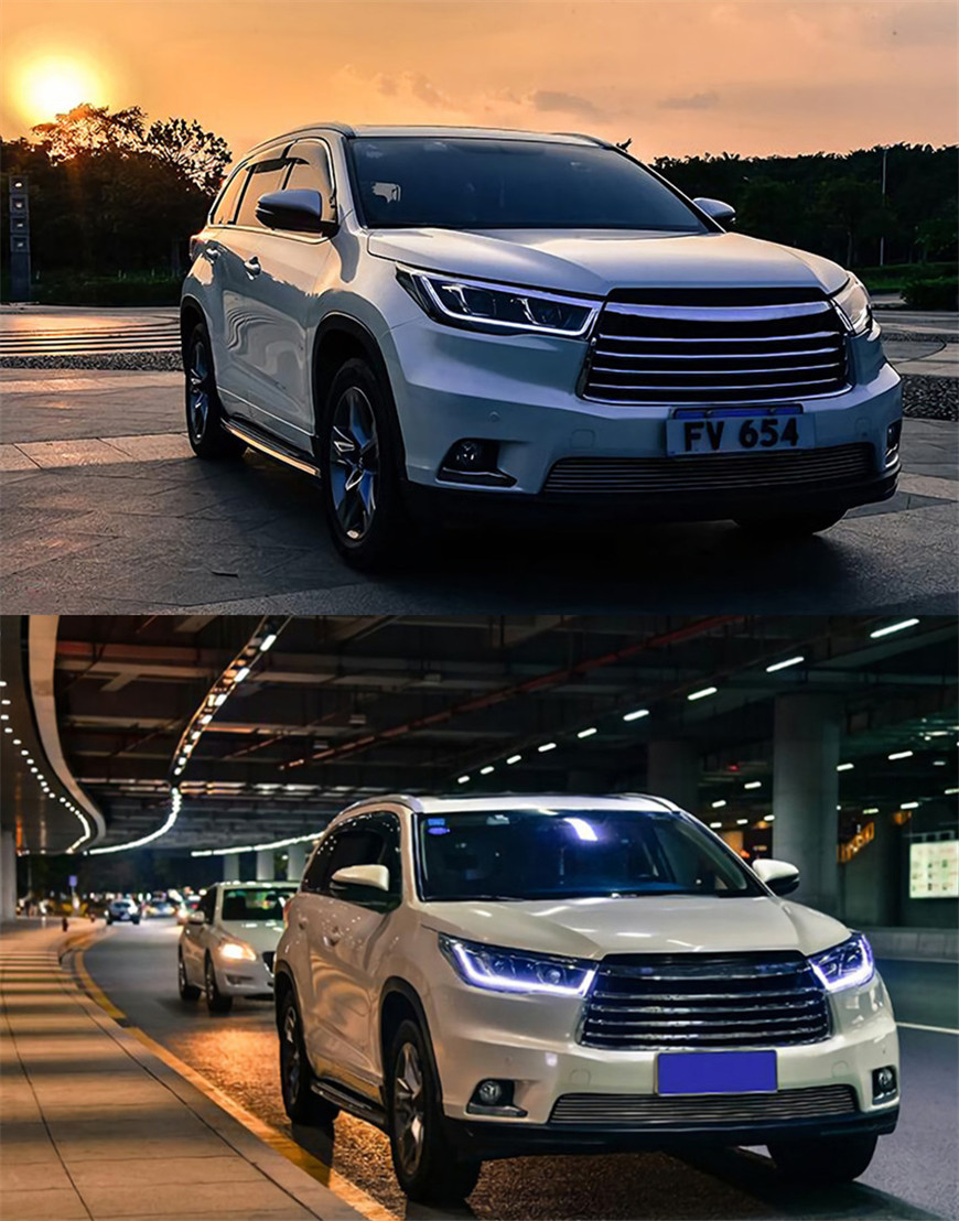 1 Pair LED Headlights For New Highlander 20 15-20 17 High Beam Light LED Turn Signal Front Fog Lights Plug And Play