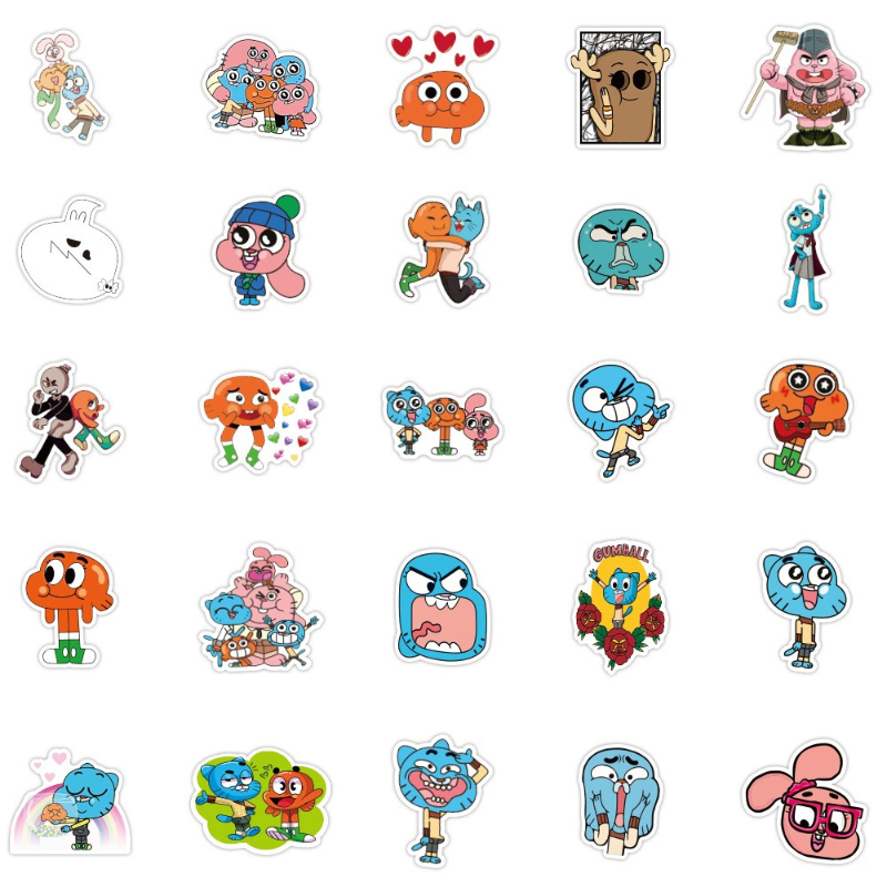 50Pcs Cartoon The Amazing World of Gumball sticker anime Graffiti Kids Toy Skateboard car Motorcycle Bicycle Sticker Decals Wholesale
