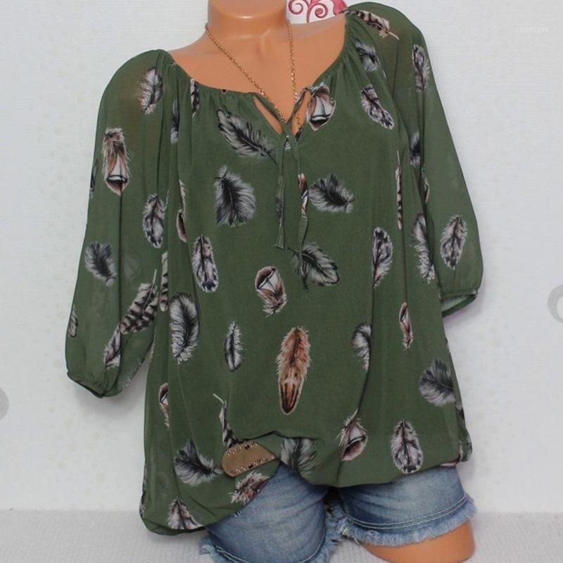 Women' Blouses & Shirts Summer Women Feather Print Chiffon Blouse Lantern Sleeve Tops Drawstring Adjustable V-Neck Loose Female Clothing 20, Black
Women' Blouses & Shirts Summer Women Feather Print Chiffon Blouse Lantern Sleeve Tops Drawstring Adjustable V-Neck Loose Female Clothing 20, Black
