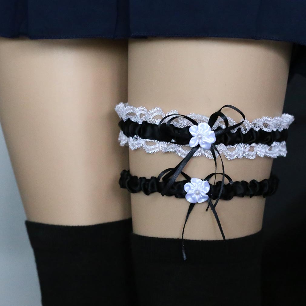 Elegant Dual Garter Belt Collection for Ladies - Chic Lace Design Suitable for Weddings and Events