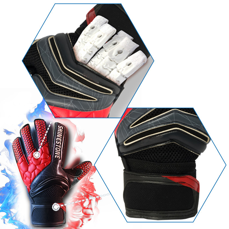 Men Kids Size Latex Professional Soccer Goalkeeper Gloves Strong Finger Protection Football Match 220622