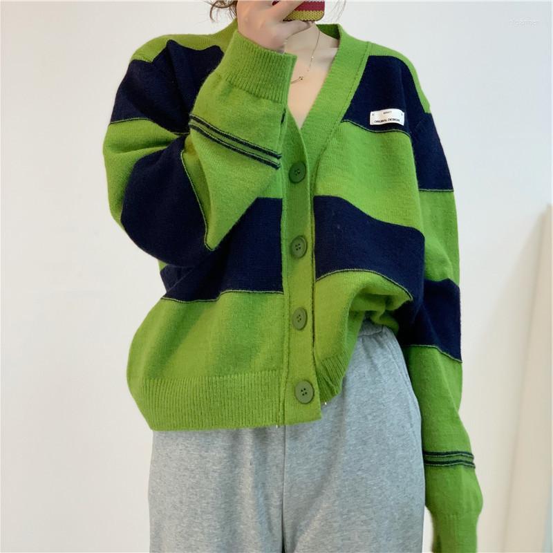 Women's Knits & Tees V-neck Striped Sweater Jacket Women's 2022 Autumn Style Lazy Loose Outer Wear Knitted Cardigan Long-sleeved TopWome, Green
Women's Knits & Tees V-neck Striped Sweater Jacket Women's 2022 Autumn Style Lazy Loose Outer Wear Knitted Cardigan Long-sleeved TopWome, Green