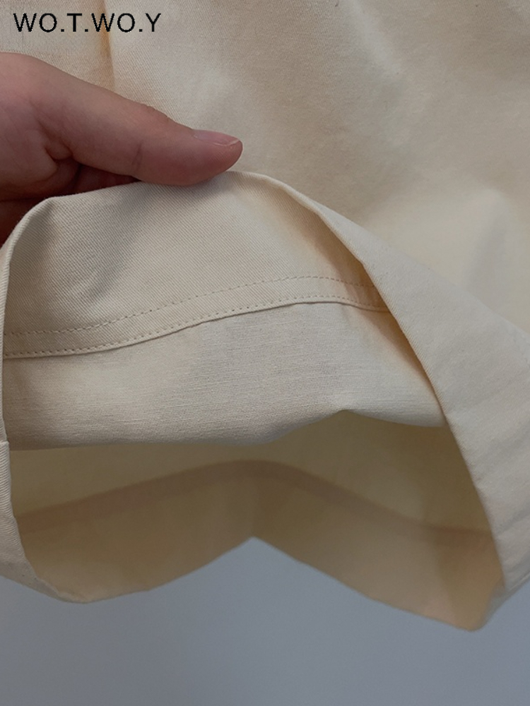 WOTWOY Casual Summer High Waisted Shorts Women Solid Loose Streetwear Short Pants Female Korean Style Simple Trousers 220527